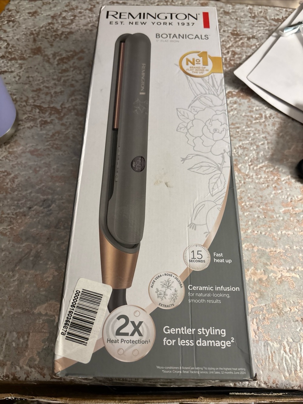 1" Flat Iron Ceramic Hair Straightener By Remington Botanicals  Infused NEW